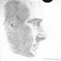 man's profile in pencil